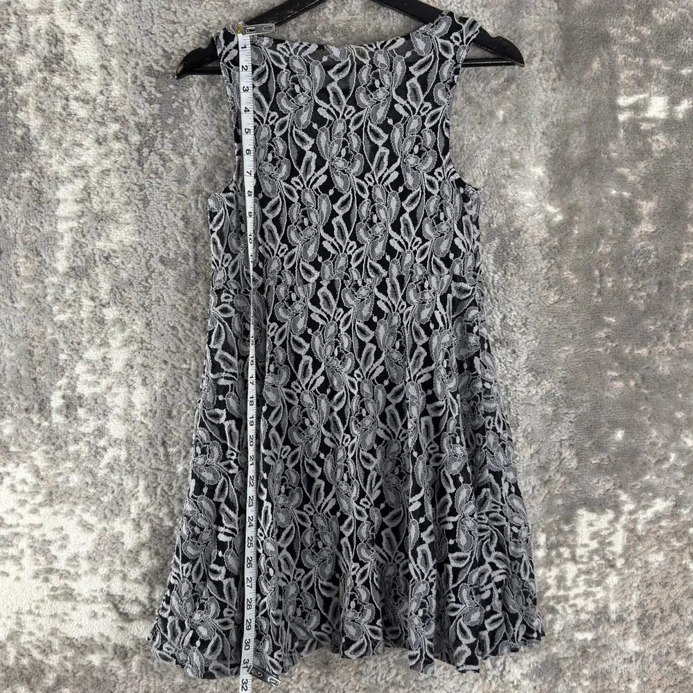 Free‎ People Size S Lace Floral Fit & Flare Mini Dress Black Sleeveless